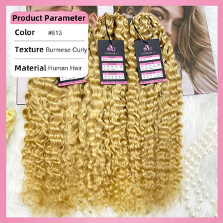 #613 Burmese Curly Crochet Human Hair Extensions CVOHAIR