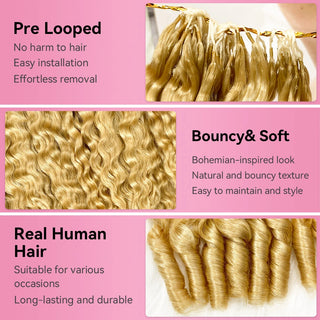 #613 France Curly Miracle Knots Crochet Human Hair Extensions CVOHAIR
