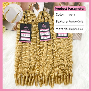 #613 France Curly Miracle Knots Crochet Human Hair Extensions CVOHAIR