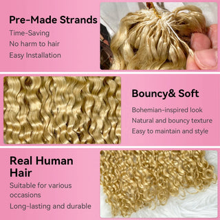 #613 Italian Curly Miracle Knots Crochet Human Hair Extensions CVOHAIR