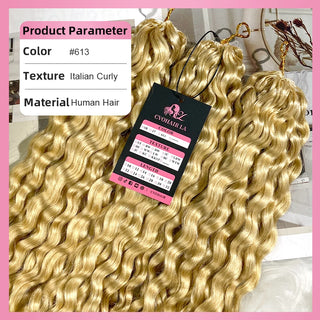 #613 Italian Curly Miracle Knots Crochet Human Hair Extensions CVOHAIR