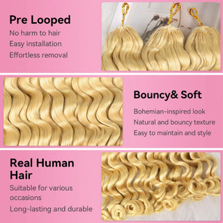 #613 Loose Deep Wave Miracle Knots Crochet Human Hair Extensions CVOHAIR