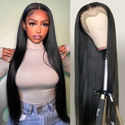 CVOHAIR Straight Lace Front Wigs Human Hair HD Transparent Lace Frontal Wigs Pre Plucked With Baby Hair Brazilian Virgin Human Hair