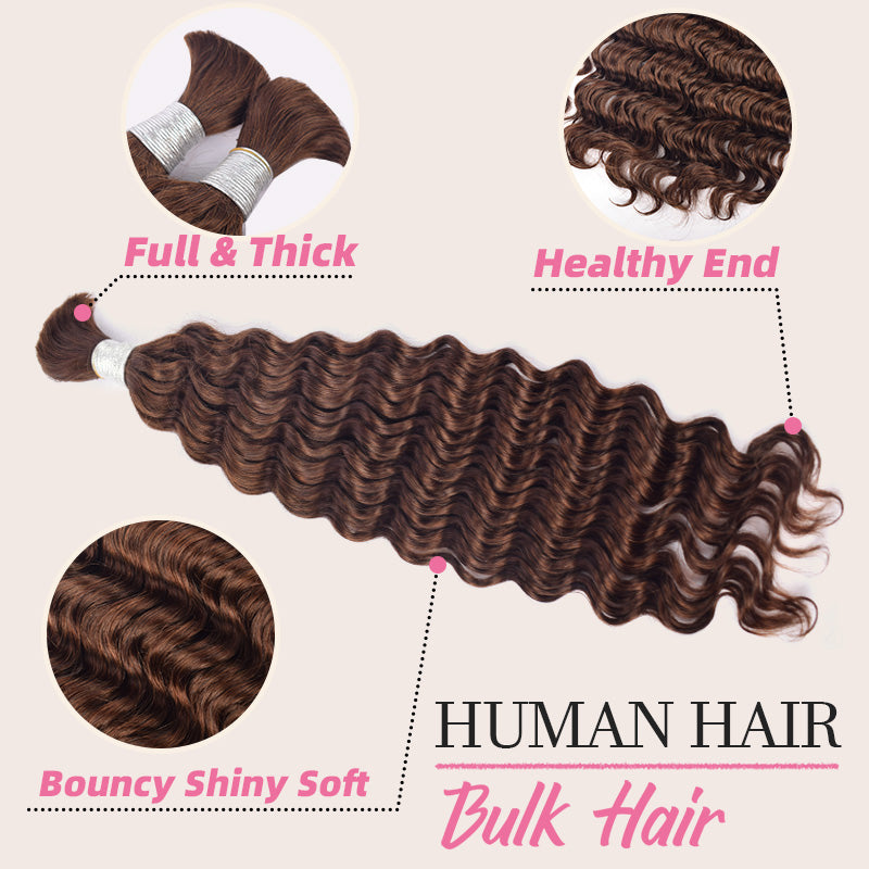 CVOHAIR Deep Wave Bulk Hair For Braiding 3 Pcs/pack 
