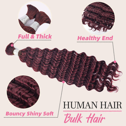 CVOHAIR Deep Wave Bulk Hair For Braiding 3 Pcs/pack 