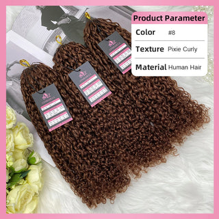 #8 Pixie Curly 100% Human Hair Hair Extensions CVOHAIR