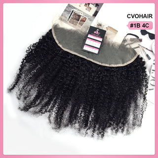 Afro Curly 4C Transparent Lace Closure Natural Hairline With Baby Hair Cvohair