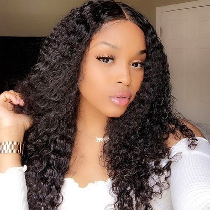 CVOHAIR Deep Curly HD Lace Front Wigs Human Hair 200% Density Transparent Lace Frontal Wigs Pre Plucked With Baby Hair