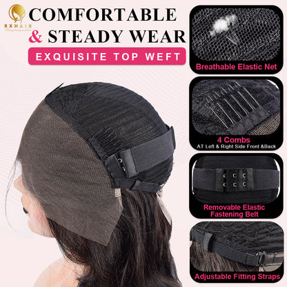 CVOHAIR Kinky Straight HD Lace Front Wigs Human Hair 200% Density Transparent Lace Frontal Wigs Pre Plucked With Baby Hair