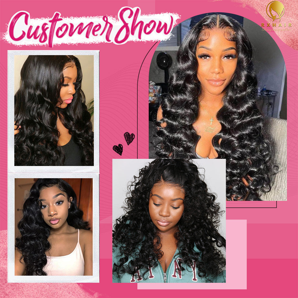 CVOHAIR Loose Wave HD Lace Front Wigs Human Hair 200% Density Transparent Lace Frontal Wigs Pre Plucked With Baby Hair