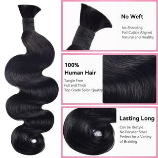 Body Wave Bulk Human Hair for Braiding CVOHAIR