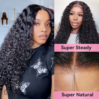Burmese Curly Transparent Lace 13*4 Full Frontal Wig 200% Density Pre Plucked 100% Human Hair CVOHAIR