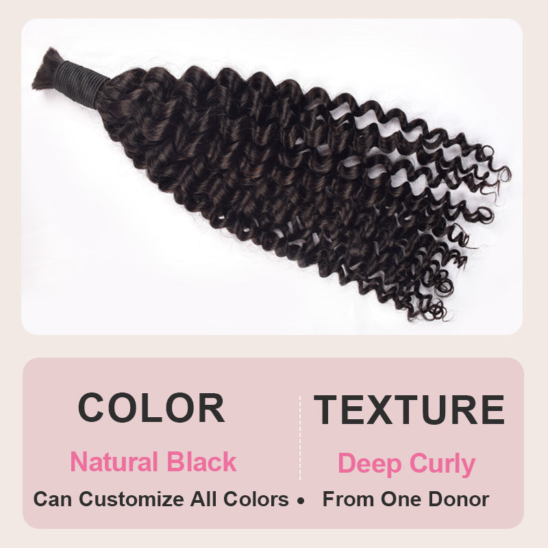 Deep wave hair bulk for braiding 1