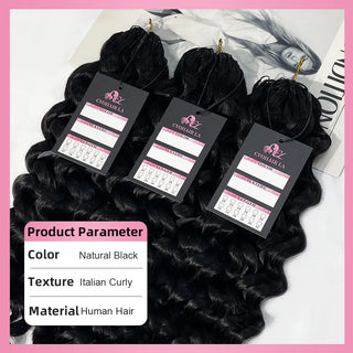 Italian Curly Crochet Human Hair Extensions CVOHAIR