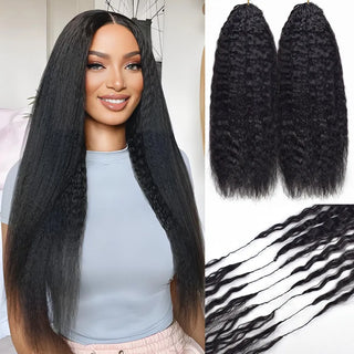 Kinky Straight Crochet 100% Human Hair Hair Extensions CVOHAIR