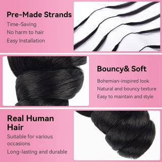 Loose Wave Crochet Human Hair Extensions CVOHAIR