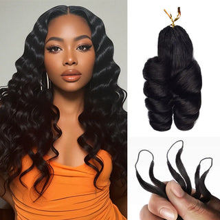 Loose Wave Crochet Human Hair Extensions CVOHAIR