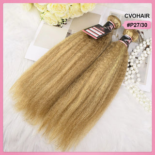 P27/30 Kinky Straight 10A Human Hair Bundles CVOHAIR