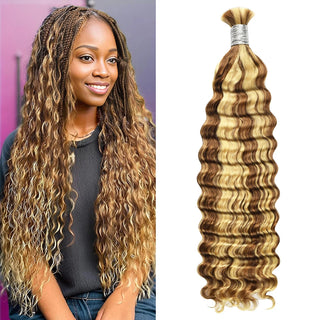 #P30/613 Deep Wave Bohemian Human Hair For Braiding CVOHAIR