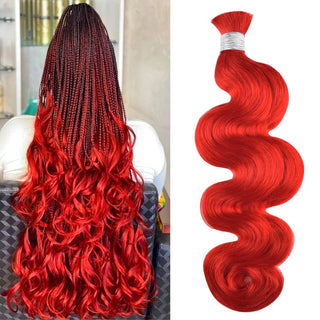 #Red 100% Human Hair Braid Body Wave Styles CVOHAIR