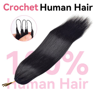 Straight Crochet Human Hair Extensions CVOHAIR