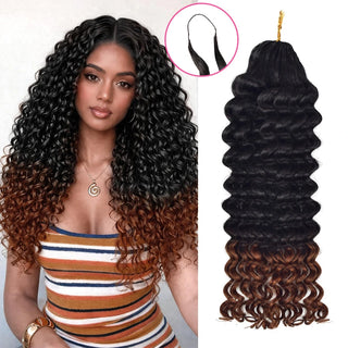 T1B/30 Deep Wave Miracle Knots Crochet Human Hair Extensions CVOHAIR
