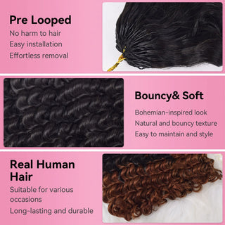 T1B/30 Deep Wave Miracle Knots Crochet Human Hair Extensions CVOHAIR