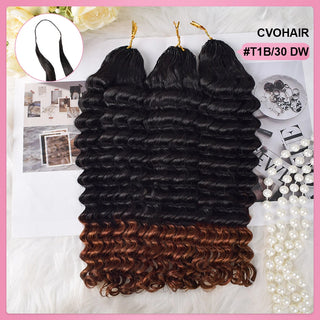 T1B/30 Deep Wave Miracle Knots Crochet Human Hair Extensions CVOHAIR
