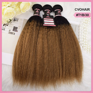 T1B/30 Kinky Straight 10A Human Hair Bundles CVOHAIR