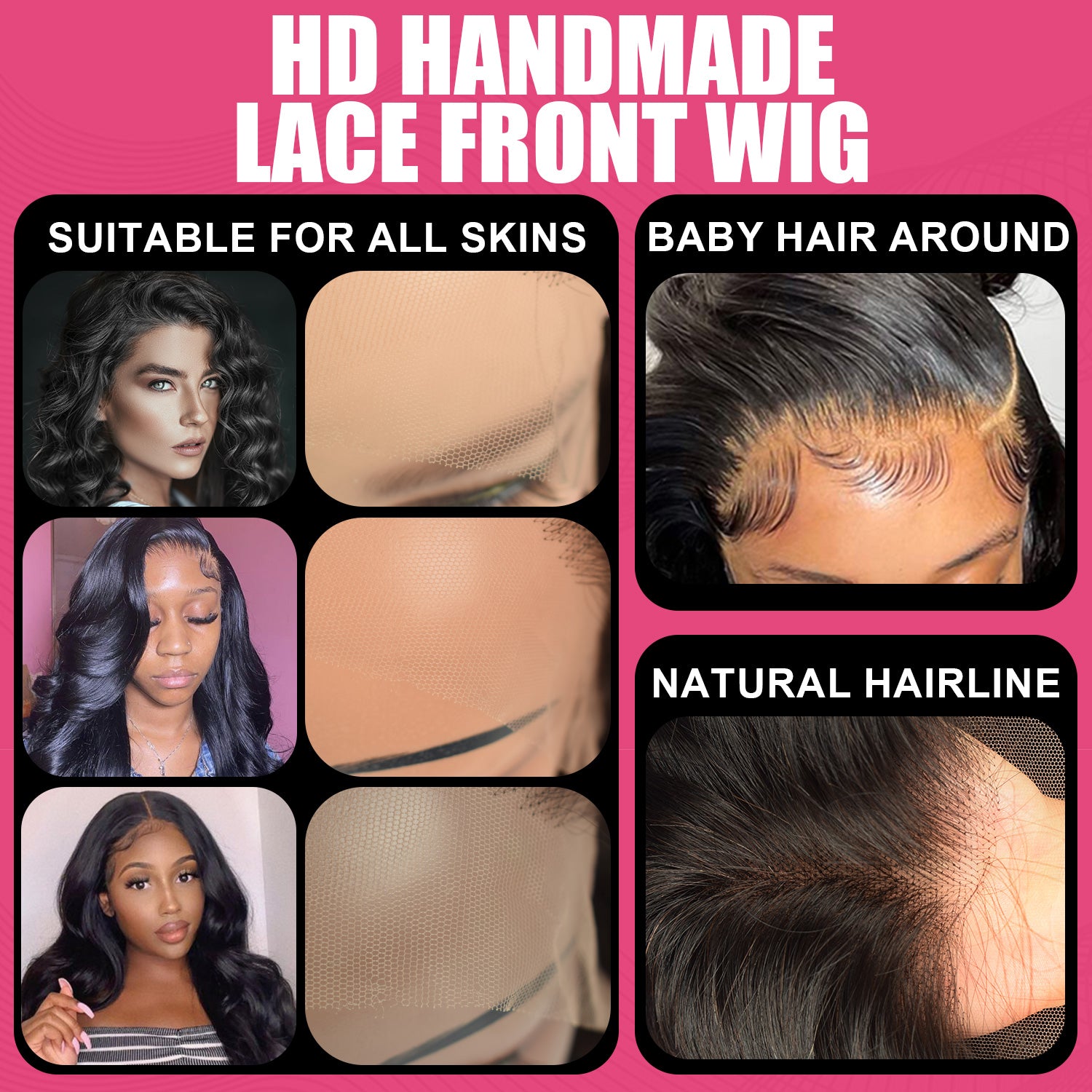 CVOHAIR Body Wave Glueless HD Lace Front Wigs Pre Plucked Brazilian Virgin Human Hair Melted Match All Skin Color