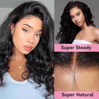 Bouncy Wave HD Lace Frontal Wigs Human Hair 200% Density Pre Plucked With Baby Hair CVOHAIR