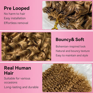 #30 Burmese Curly Crochet Human Hair Extensions CVOHAIR