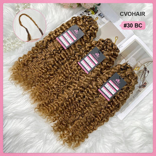 #30 Burmese Curly Crochet Human Hair Extensions CVOHAIR