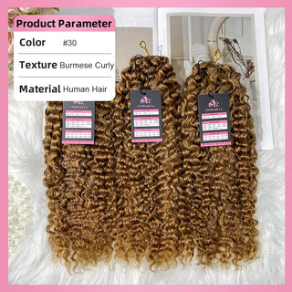 #30 Burmese Curly Crochet Human Hair Extensions CVOHAIR
