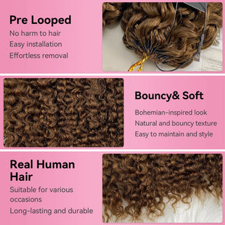#4 Burmese Curly Crochet Human Hair Extensions CVOHAIR