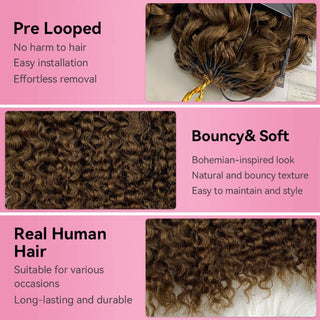 #4 Burmese Curly Miracle Knots Crochet Human Hair Extensions CVOHAIR