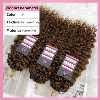 #4 Burmese Curly Miracle Knots Crochet Human Hair Extensions CVOHAIR