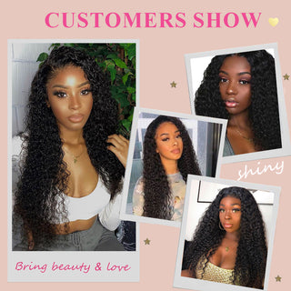 Cvohair Deep Curly #1B HD Lace Closure  Human Hair