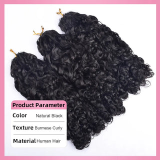 Crochet Human Hair Burmese Curly Hair Extensions CVOHAIR
