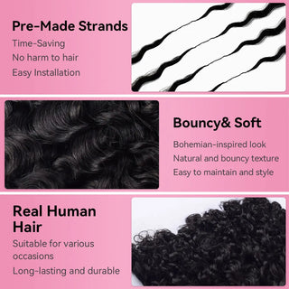 Crochet Human Hair Burmese Curly Hair Extensions CVOHAIR