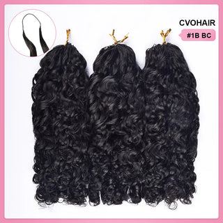 Crochet Human Hair Burmese Curly Hair Extensions CVOHAIR