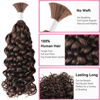 #2 italian curly Hot Braids Bulk 100% Human Hair CVOHAIR