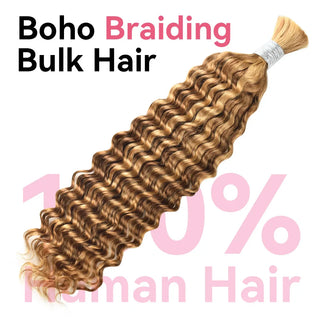 #27/30 Deep Wave Bulk Human Hair For Braiding CVOHAIR