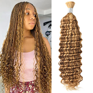 #27/30 Deep Wave Bulk Human Hair For Braiding CVOHAIR