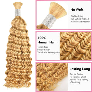 #27/613 Deep Wave Bohemian Human Hair For Braiding CVOHAIR