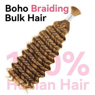 #30 Deep Wave Bulk Human Hair For Boho Braids CVOHAIR