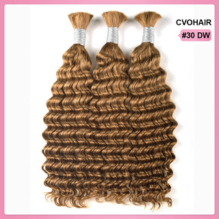 #30 Deep Wave Bulk Human Hair For Boho Braids CVOHAIR