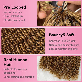 #30 Kinky Curly Crochet Human Hair Extensions CVOHAIR
