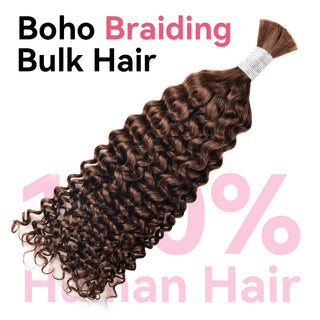 #4 Deep Curly Hot Braids Bulk Human Hair CVOHAIR