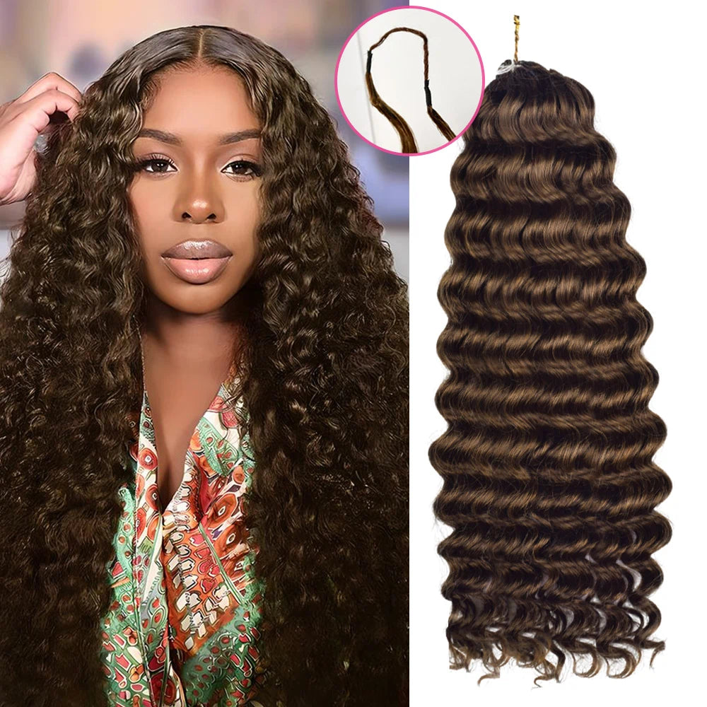 4 Deep Wave Miracle Knots Crochet Human Hair Extensions CVOHAIR 4 Deep Wave Miracle Knots Crochet Human Hair Extensions CVOHAIR